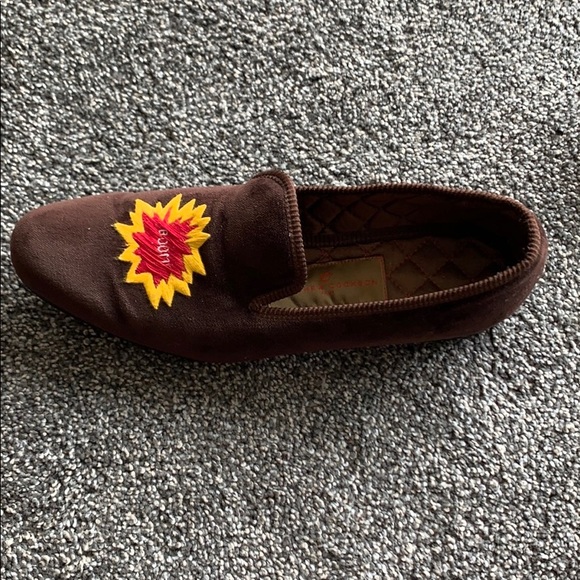 Mathew&Cookson brown velvet slippers